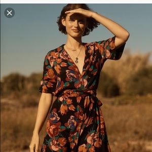 Anthropologie Maeve Floral Button-down Shirtdress